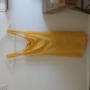 Hollister Yellow Tie Back Fit and Flare Dress